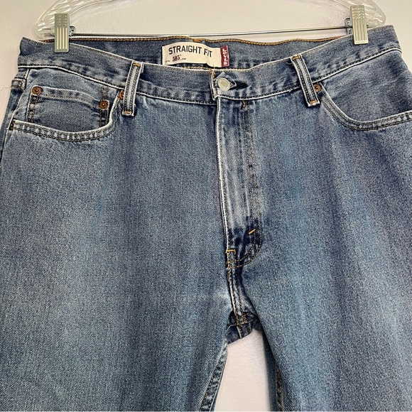 Levi's Mens Straight Fit 505 Jeans 100% Cotton Workwear Sz 36x32 Med Wash Blue - Picture 7 of 12